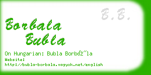 borbala bubla business card